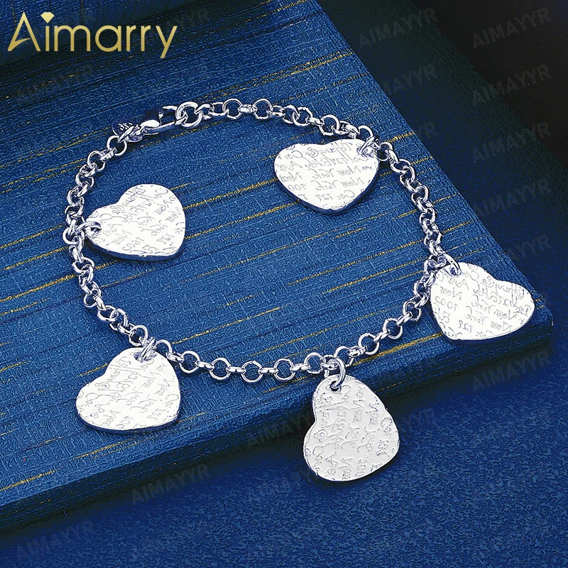 925 Sterling Silver Vintage Engraved Love Pendant Bracelet for Women's Parties Banquets Weddings High-quality Fashion Jewelry