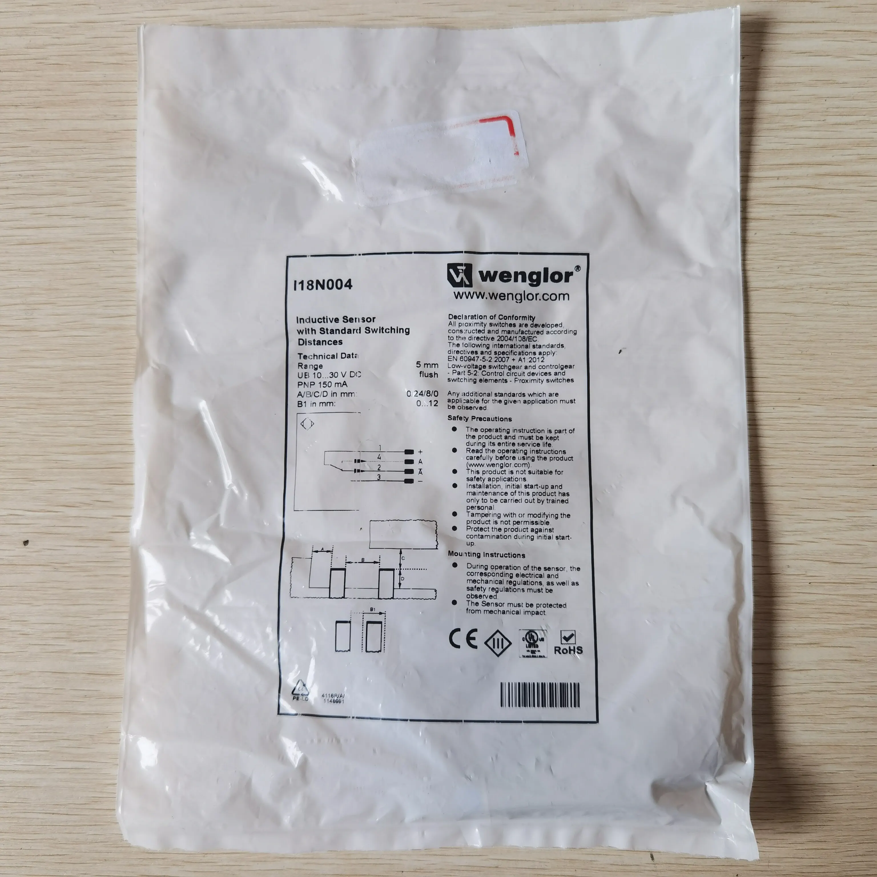 

В наличии, абсолютно новый оригинальный Wenglor I18N004