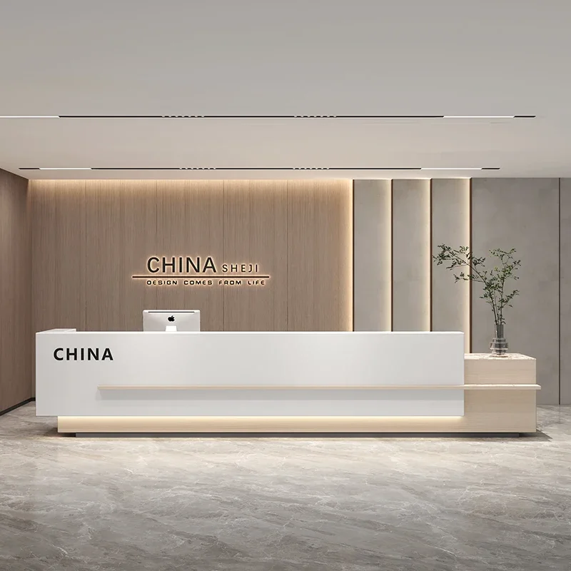 Regale Reception Desk Atril Tavolo da parete Reception Salon Scrivanie Computer Sedie da ufficio Registratore di cassa Cash Tisch Mobili alla moda