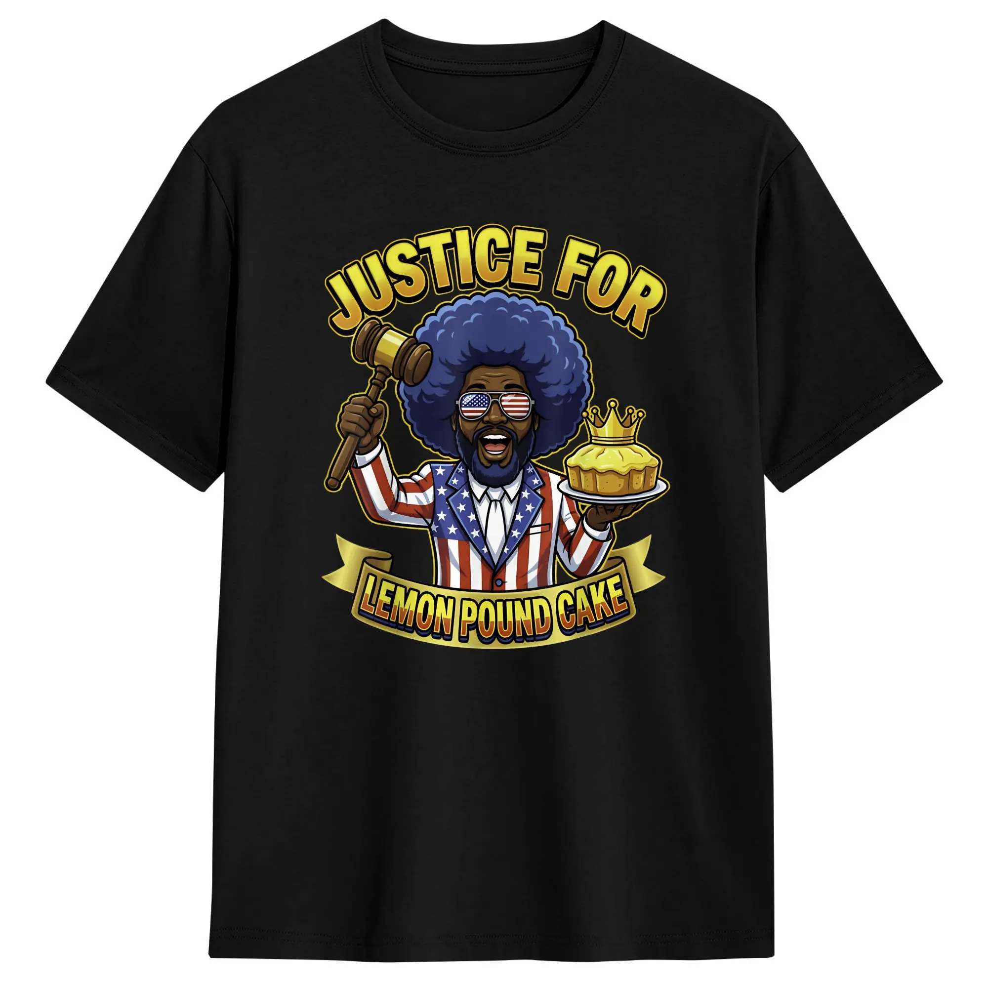 Funny Afroman Lemon Pound Cake T-Shirt for Men Round Neck Cotton T Shirts  Short Sleeve Tee Shirt Original Clothing
