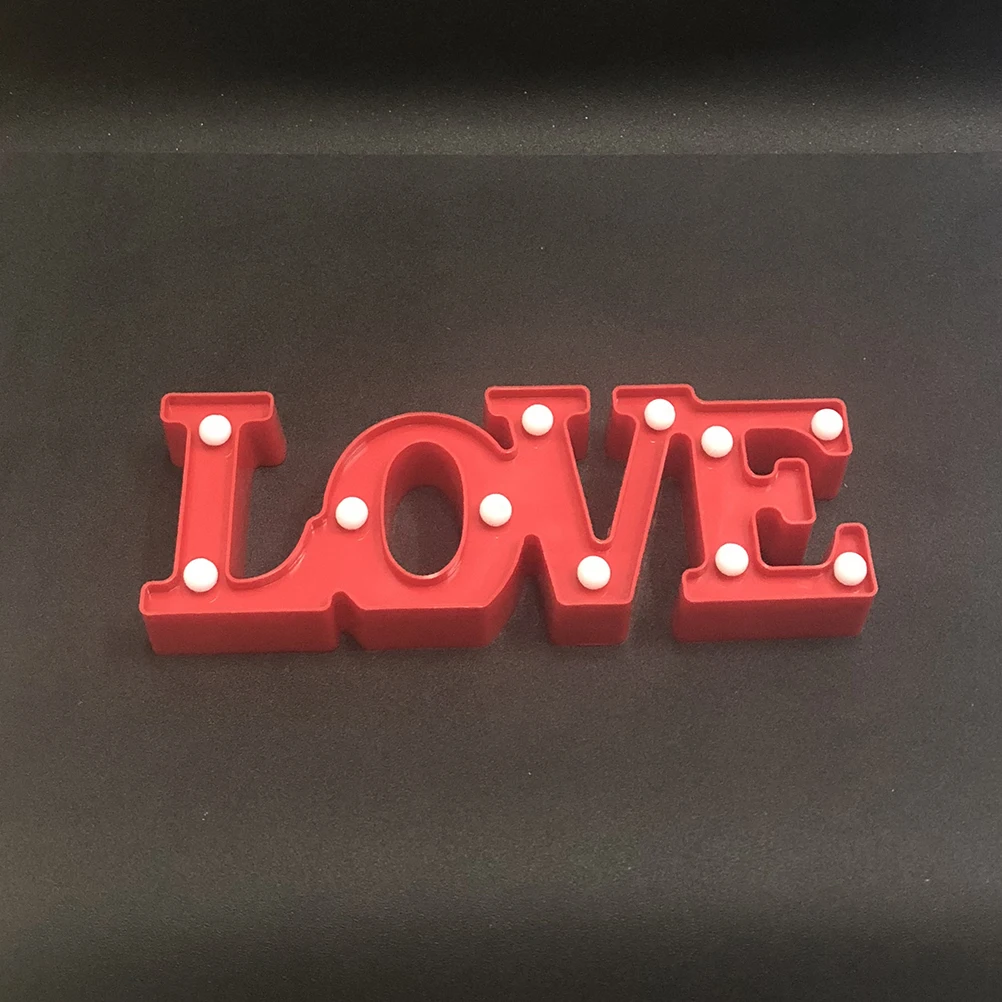 

LED Neon Sign LOVE Letter Shaped Modeling Lamp Decorative Night Light Table Lamp for Home Party Living Room - Without Batteries