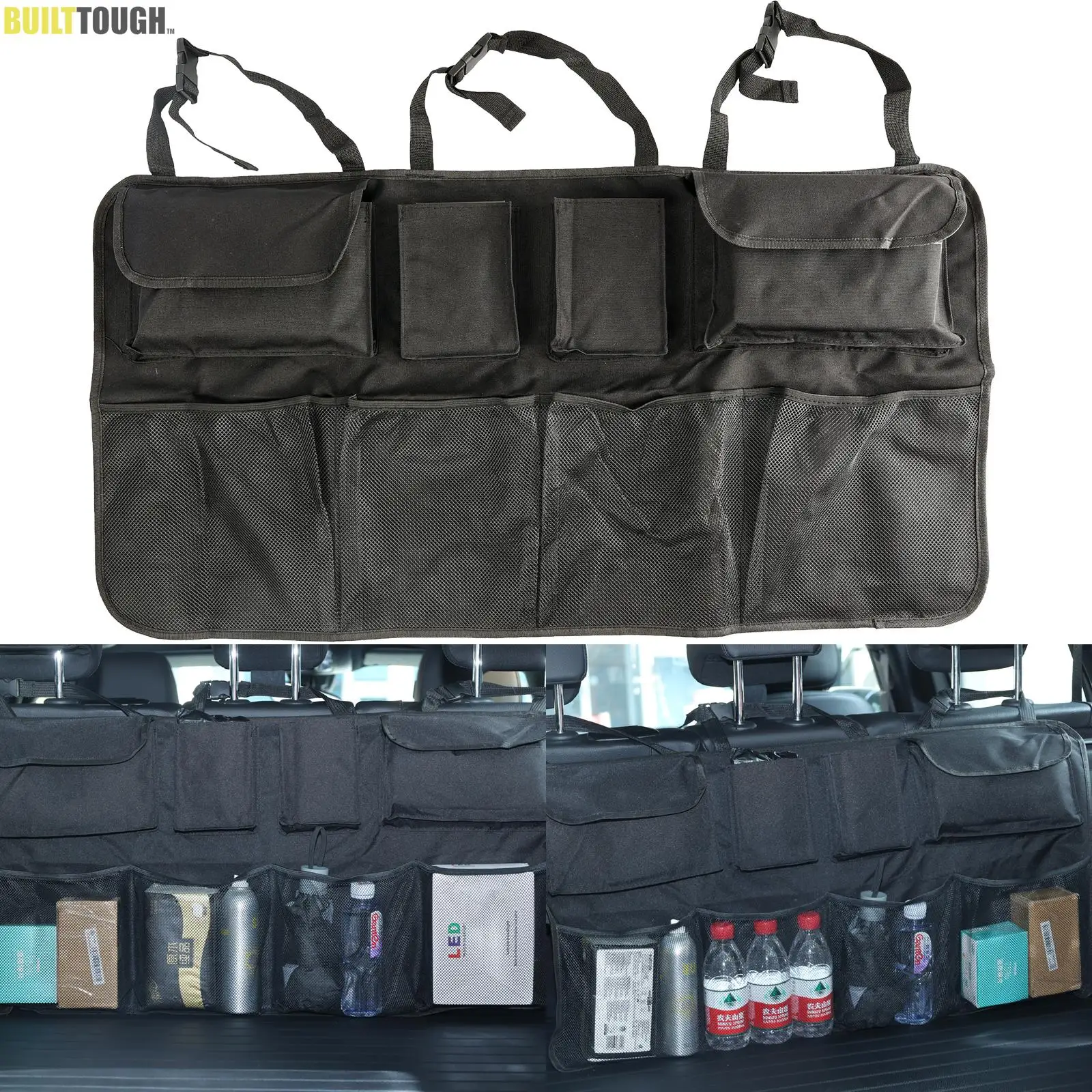 Car Backseat Trunk Organizer Storage Hanging Bag Tidy Storage Bag Space Saving For Car Van Truck RV Waterproof Oxford Cloth Bag