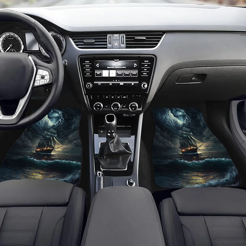 1pc/2pcs/4pcs Multi-purpose Car Floor Fantasy Landscape Floor Luxury Front And Rear Seat Floor Decoration Thick Felt Machine Cle