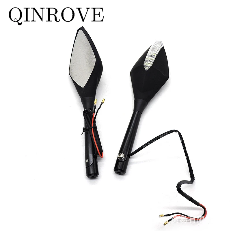 With LED Lights Universal Rear View Mirror Motorcycle 8/10MM Side Mirrors for Suzuki GSX150 B-king Benelli Leoncion 250 TRK702