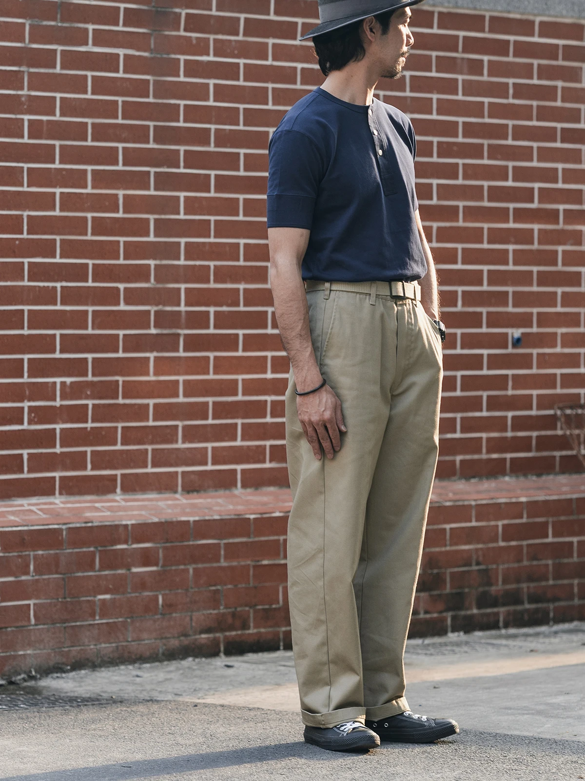 비 재고 면 폴리에스테르 작업 바지 남성용 편안한 스트레이트 컷 하이 웨이스트 캐주얼 바지