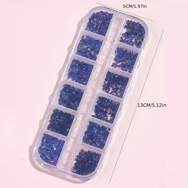 Multi Shapes 3D Flat Bottom Nail Rhinestones Colorful Nail Gems Glass AB Crystal Kit Nail Charms For DIY Manicure Craft Decora