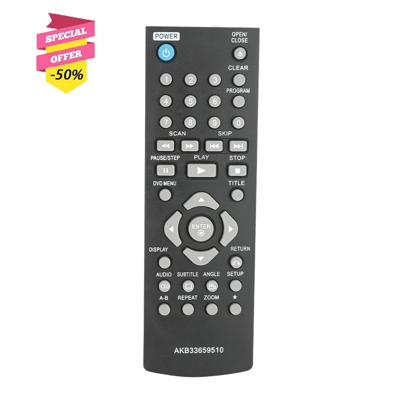 AKB33659510 Remote Control For DVD Player DV480 DV482 DV490 DV492 DP522 DP527 DP820 DP821 DVX340 DVX350 DVX352 DVX380 DVX382