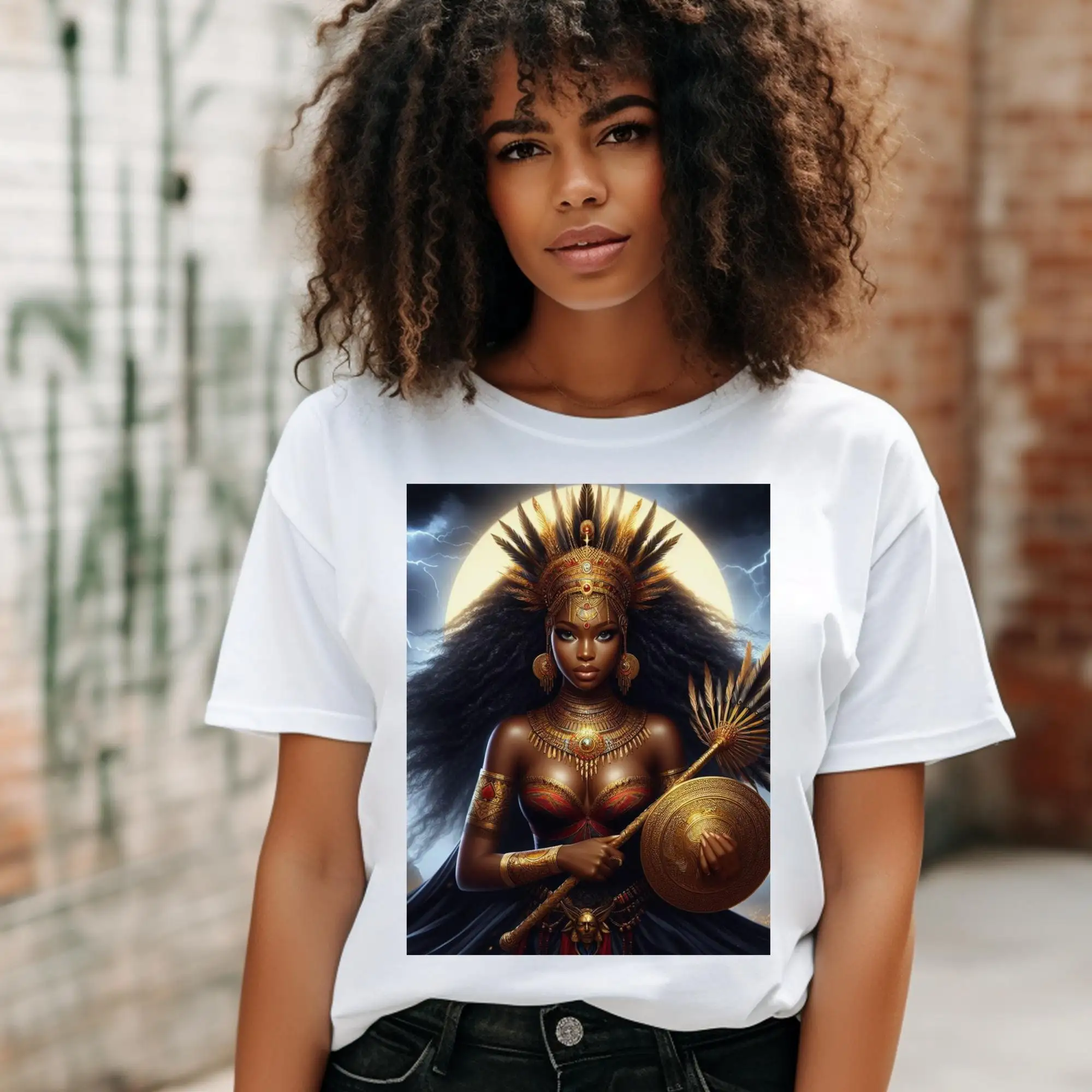 Mother of Nine Oya T Shirt African Goddess Afrocentric Cultural Top Women's