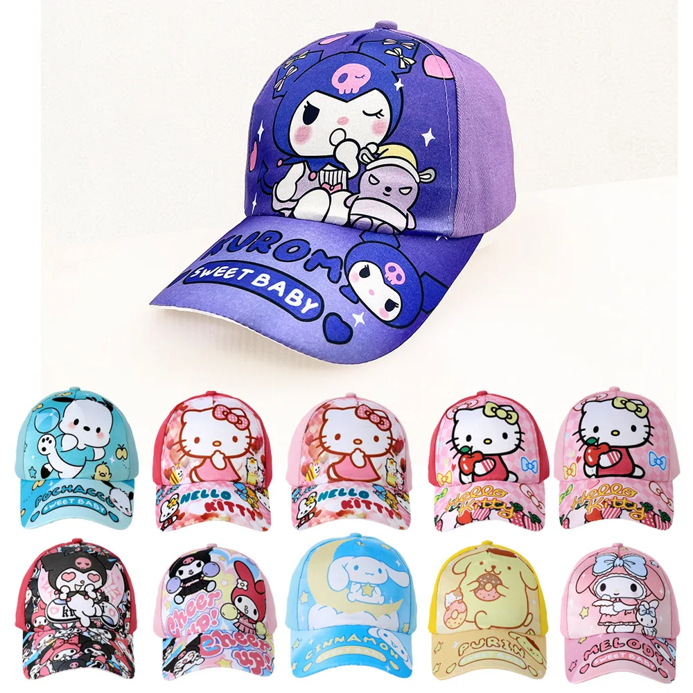 

Sanrio Baseball Cap Girls Sunblock Hat Anime Hello Kitty My Melody Pochacco Cinnamoroll Cartoon Boy Baby Cap Children's Gift