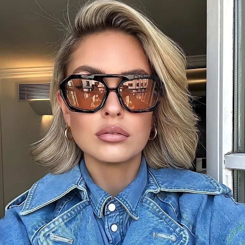 خمر مربع النظارات الشمسية امرأة العلامة التجارية مرآة نظارات شمسية الإناث أسود أصفر موضة كاندي الألوان نظارات UV400 Oculos دي سول #3