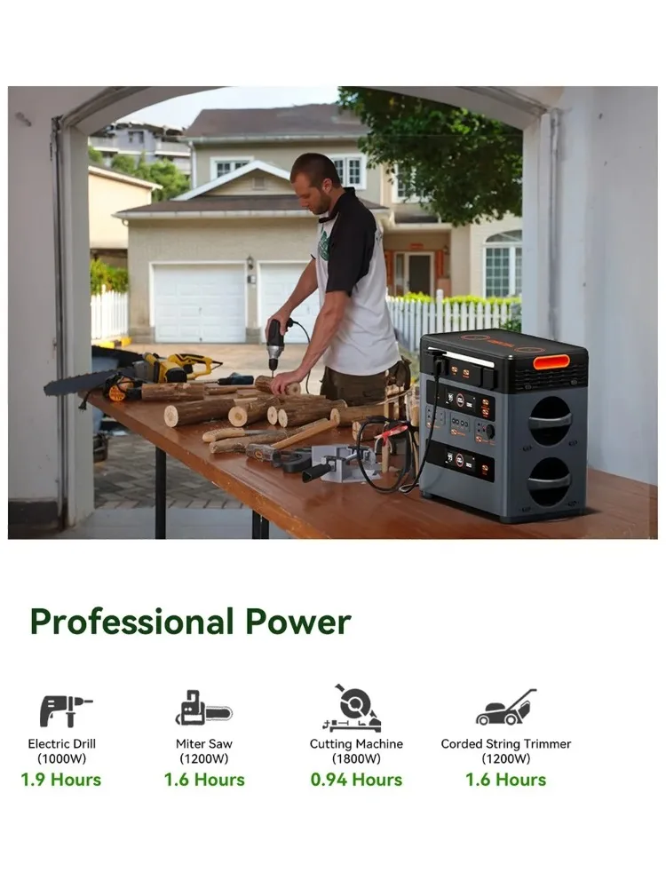 Oscal Powermax 2400Pro Przenośna Stacja Zasilania 2400W 2016Wh Panel Słoneczny Kemping Plenerowy Dom Awaryjny Mobilny Power Bank — 2