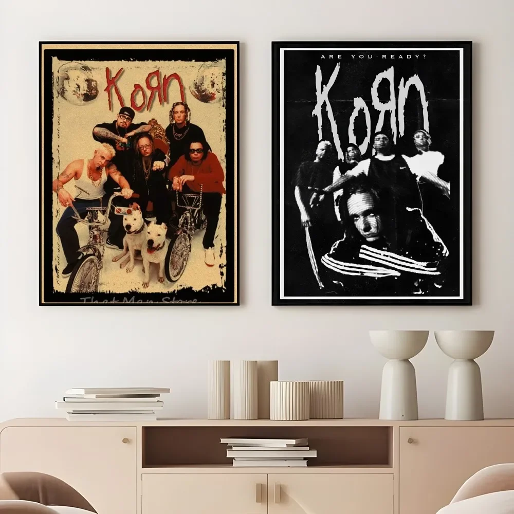 K-KornS Rock Band Music Cool Poster Sticky Wall Art Printing Waterproof Home Living Bed Room Bar Aesthetic Decor