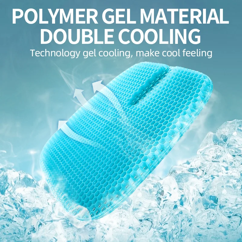 Car Gel Cooling Seat Cushion 3D Honeycomb Cool and Breathable Cool Ice Silk Car Home Office Chair Cushion Car Accessories image 4