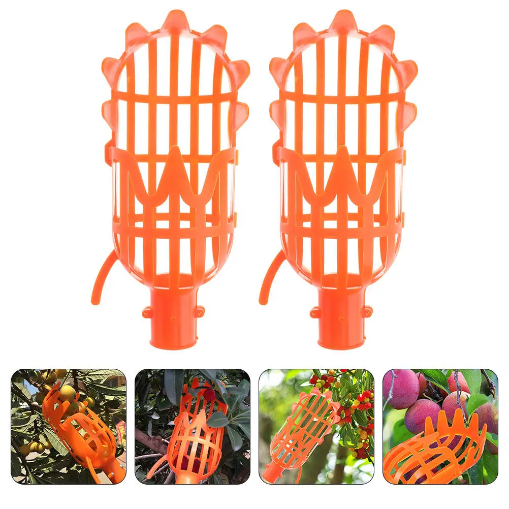 2Pcs Plastic Fruit Picker Basket Sturdy Reliable Work Saving Tool for Orchard Workers Home Gardeners Picking Peaches