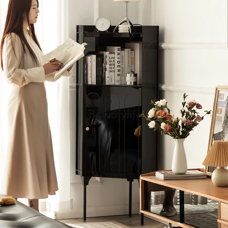 

yj7 Gray square acrylic corner bedroom triangle cabinet floor-to-ceiling integrated corner cabinet corner rack