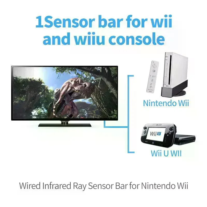 Wired Motion Sensor Receiver With Extension Cord Wired Motion Sensor Bar Wired Remote Sensor Bar For Wii Wii U Console