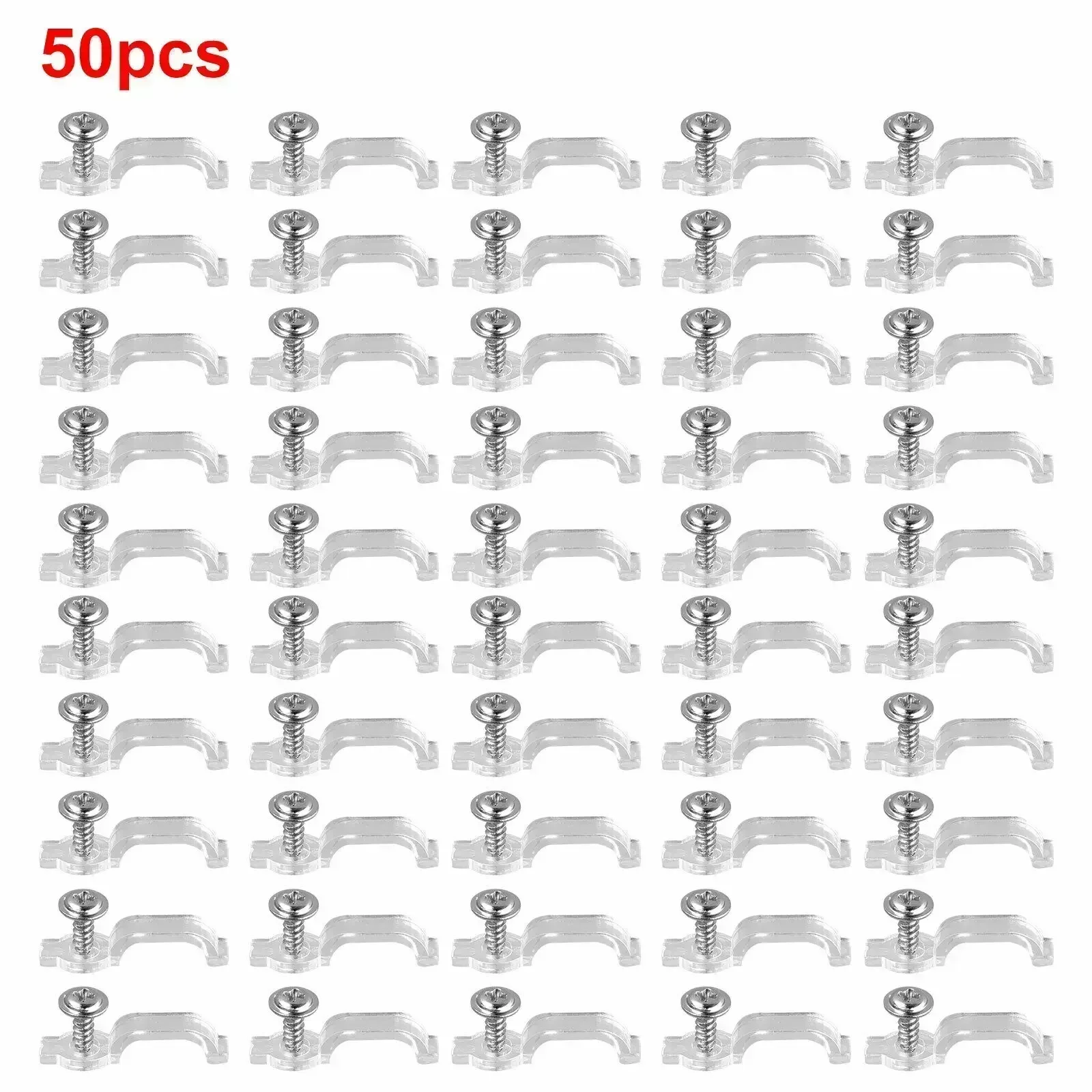 

50/100pcs Mounting Brackets Clip OneSide Fixing Clips For 5050 LED Strip Light Bar Home Wire Line Fixing Nail Brackets Clamp
