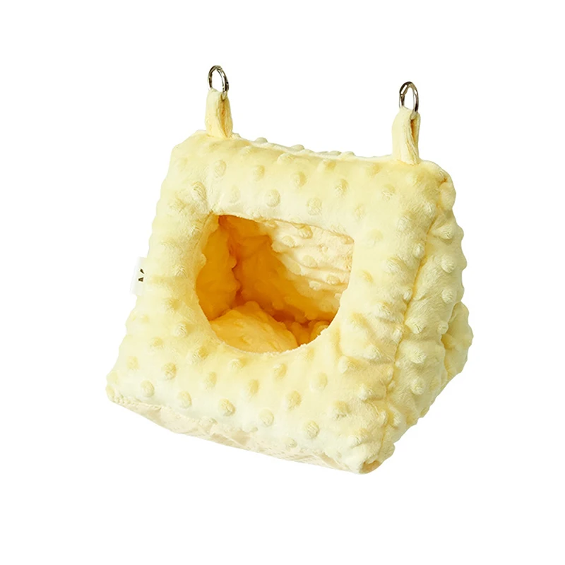 Cute Winter Warmth Cheese Bird Bed Mini Cage Thickened Cotton Nest With Added FFluff Small Animal Sleeping Bed Pet Hanging Cage