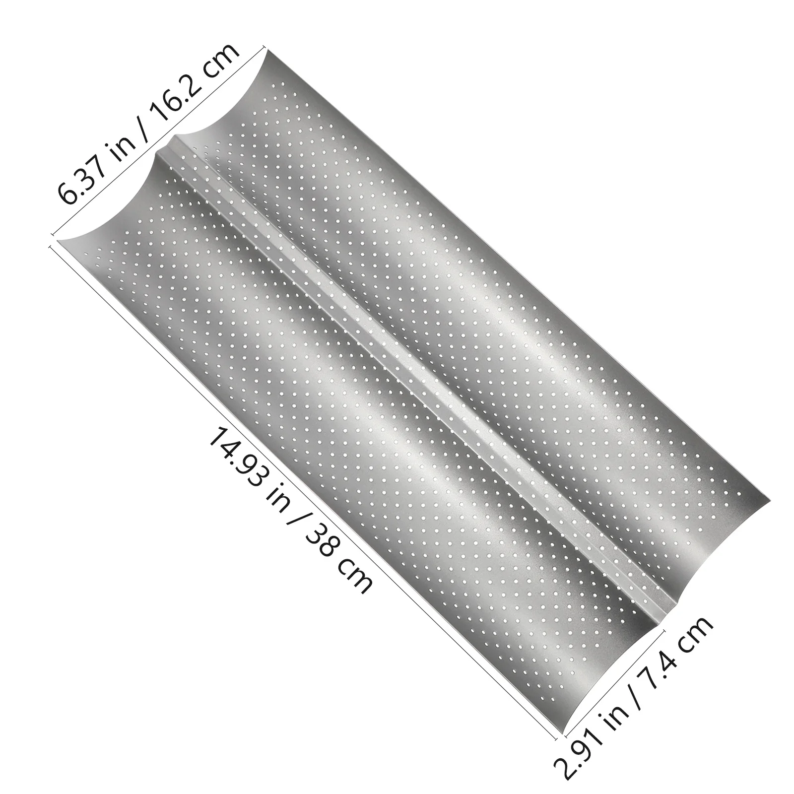 Baking Tray Premium Non-Stick Wave Stick Mould For Bread Stick Kitchen Baking Tool Silver S Size