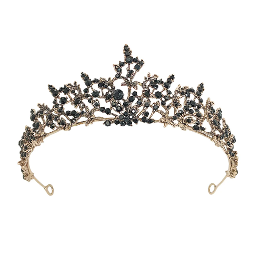

1pc Vintage Wedding Crown Elegant Headdress Accessories Black Alloy Bridal Tiara All-match Style Suitable Occasions