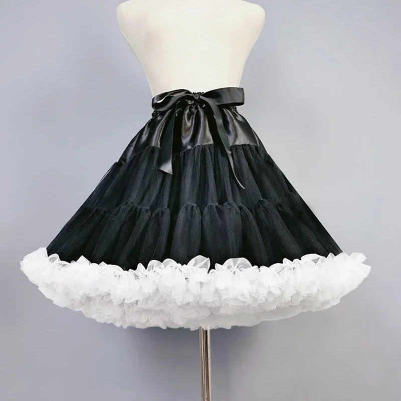 Women's Crinoline Petticoat Tutu Skirt Multiple Layers Ball Gown Half Slips 16 Inch Underskirt for Wedding Bridal Dress