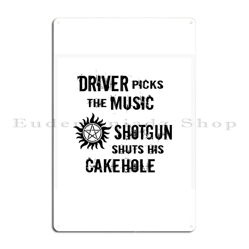 supernatural driving rules Metal Plaque Poster Customize Mural Create Painting Club Tin Sign Poster