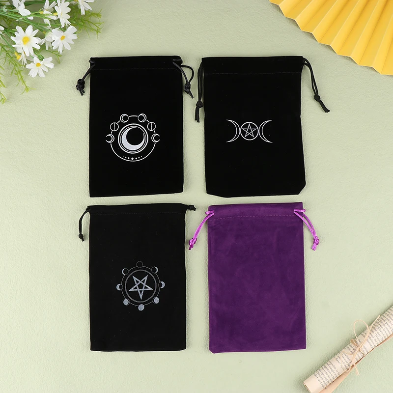 1Pc Velvet Tarots Oracle Cards Storage Bag Runes Constellation Witch Divination Accessories Jewelry Dice Bag Drawstring Pouch