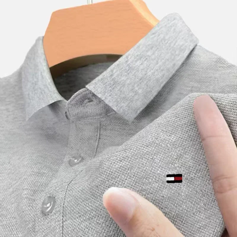 POLO de marca de manga corta para hombre, camisa de negocios bordada, transpirable, de alta calidad, a la moda, de verano