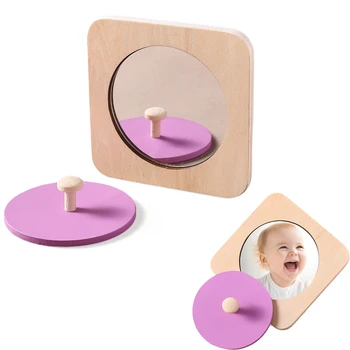 Puzzle miroir Montessori, jouets en bois, planche occupée, jouet sensoriel éducatif précoce pour enfants en bas âge, outils pédagogiques préscolaires, cadeaux