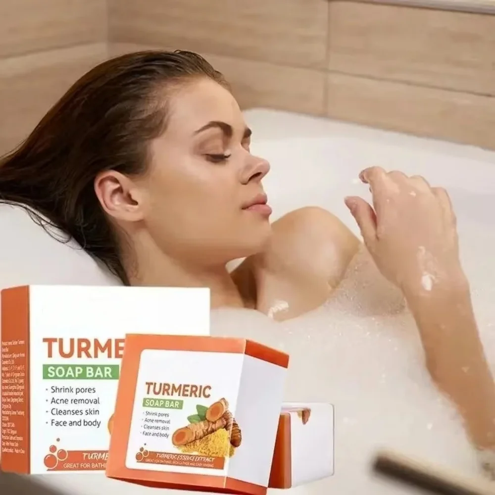 

Hand Made Turmeric Soap Face Soap Tender Skin Care Beauty Body Cleaning Lightening Dark Underarm Leg Body Cleansers Brightening