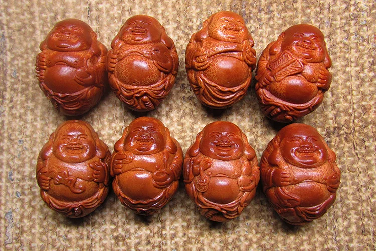 Men's Natural Indonesian Olive Pit Carved Maitreya Buddha Bracelet 2026 Wenwan Prayer Beads For Meditation Collection Spiritual