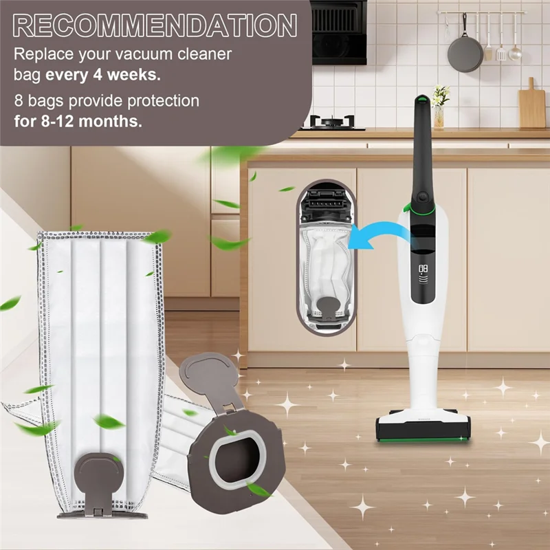 

A04G-мешки для пылесоса Vorwerk Kobold VK7 FP7, фильтр-мешки для беспроводного пылесоса Kobold VK7, упаковка из 8 шт.