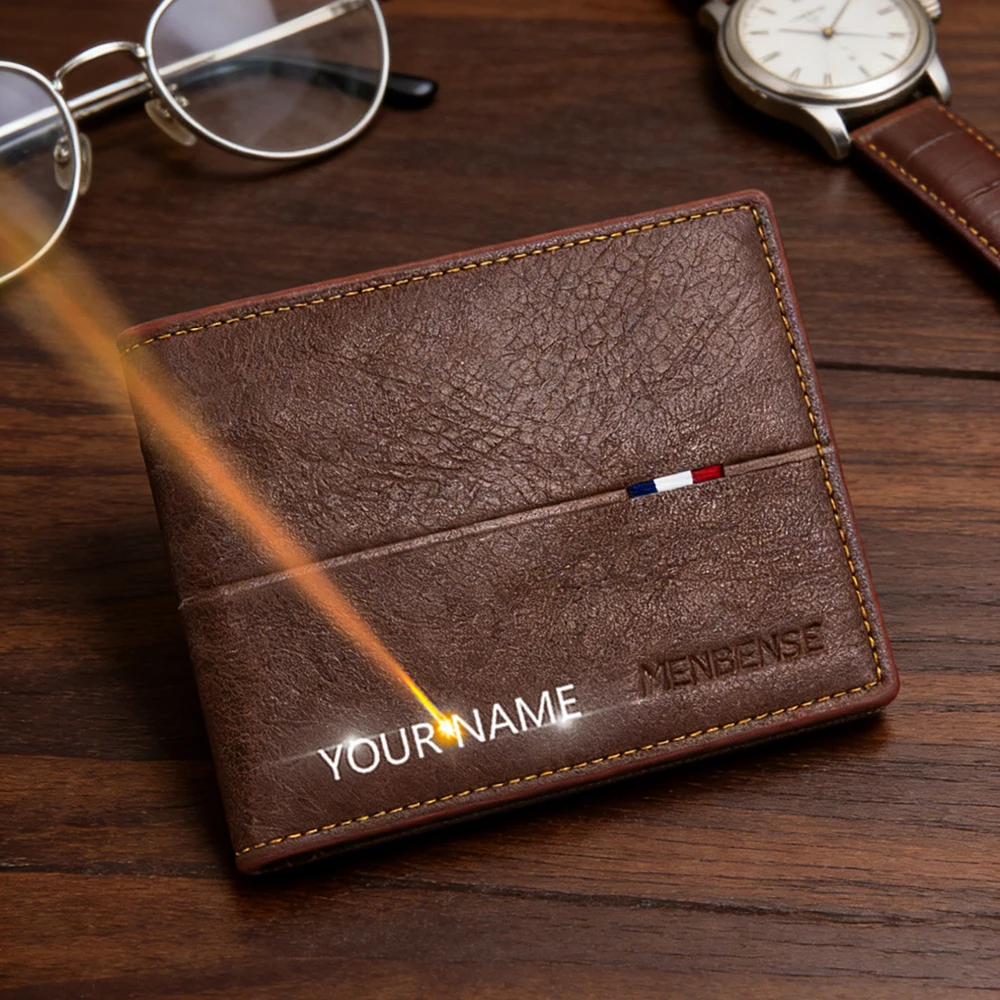 

Name Customized New Men Wallets High Quality Short Coin Pocket Casual Male Purse Luxury Card Holder Small Men's Wallet