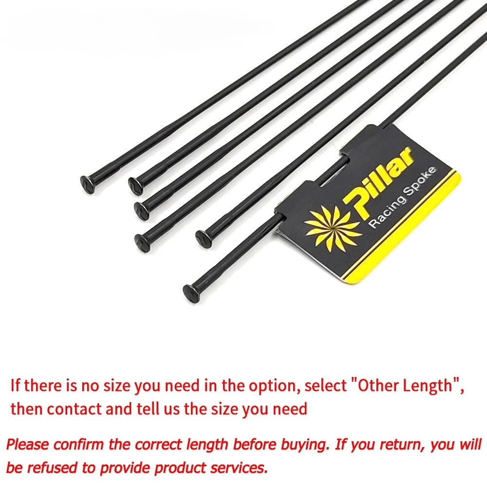 

56Pcs/Lot Super Light Pillar PSR TB2015 Triple Buttle Bicycle Spokes 14G Gauge 2.0mm Straight Pull Stainless Steel Rays Black
