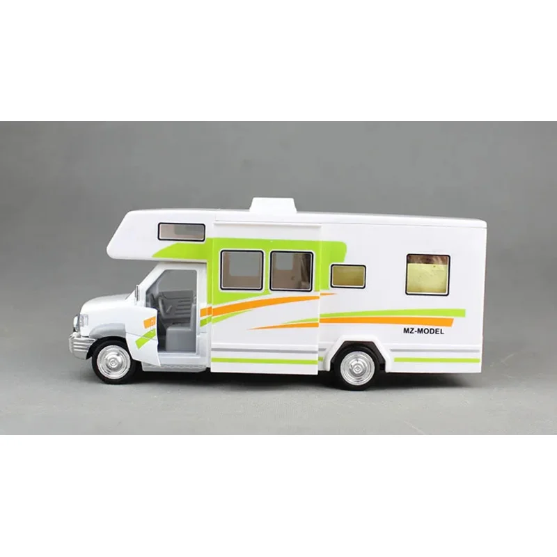 [Lustig] 22 cm großes Motorhomes Home Coach Camper Van-Modell aus Druckguss mit Licht und Ton. Rückzugs-Legierungsauto inklusive Möbelspielzeug
