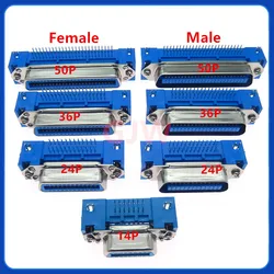 Conector Centronics macho hembra serie 57, 14/24/36/50 pines, montaje en PCB de 90 grados, enchufe de impresora tipo DIP