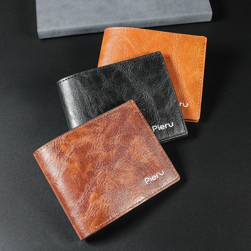 Retro Leather Men Wallets Premium Product Wallets for Man Short Black Walet Men Thin Wallet With Coin Bag Slim Male Purses