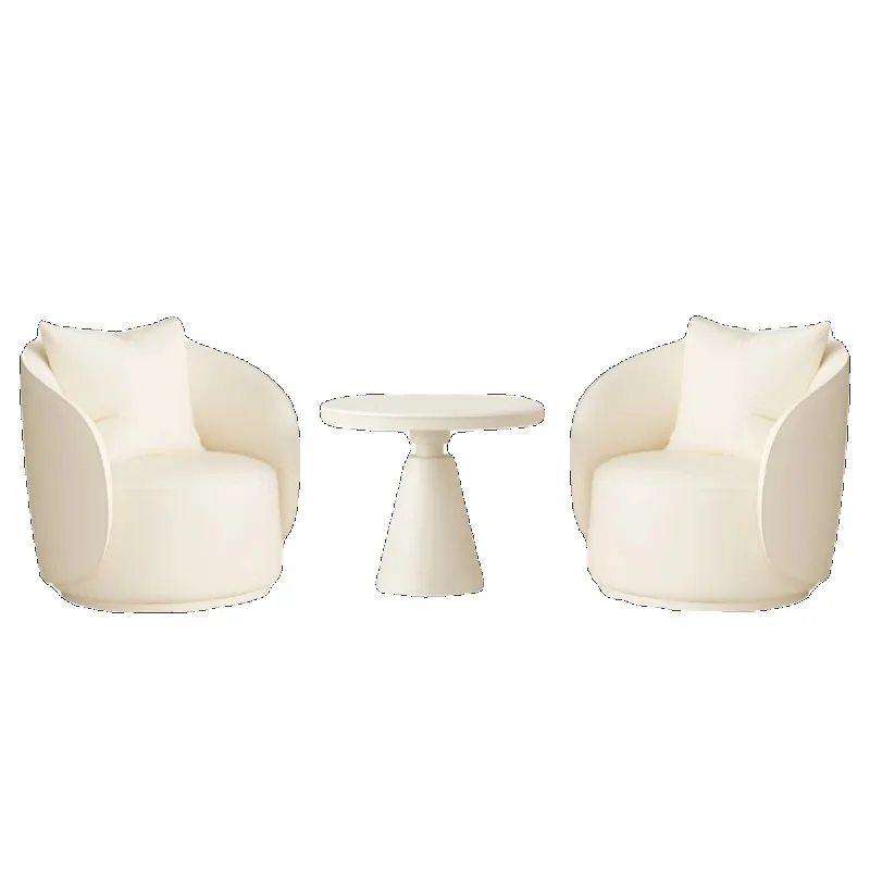 

Cream style sofa chair, living room, single lounge reception table and chairs, modern negotiation sofa combination