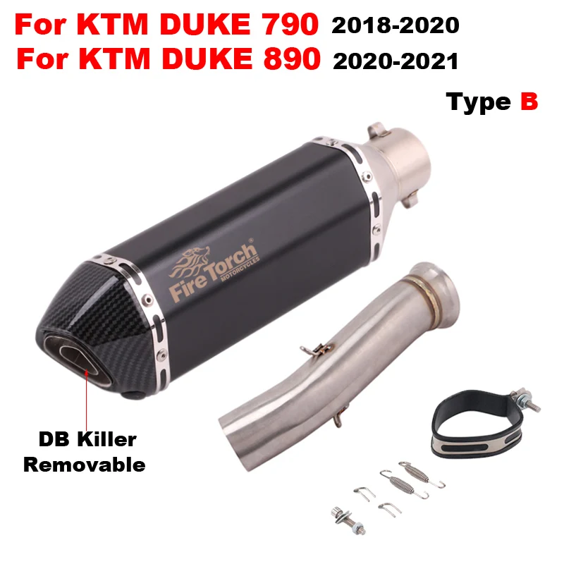 Motorcycle Exhaust Middle Pipe Escape Moto Modified With Muffler DB Killer For KTM Duke 790 2018-2020 For Duke 890 2020-2021