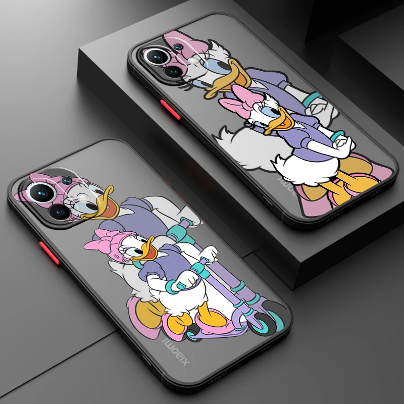 The Donald Duck And Miss Daisy Frosted Translucent For Xiaomi Mi 13 12 12T 11T 11 11i 10T 10 9T Pro Lite Ultra 5G Matte