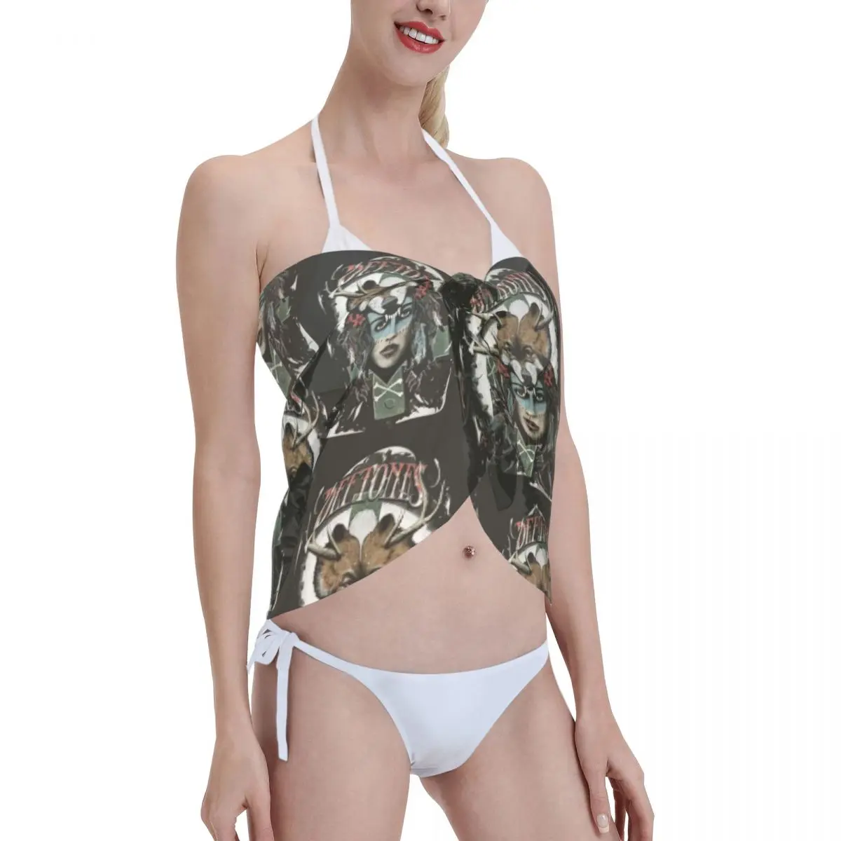 فستان شاطئ كاجوال مخصص لفرقة الموسيقى D-Deftones فستان شاطئ قصير للنساء لملابس السباحة