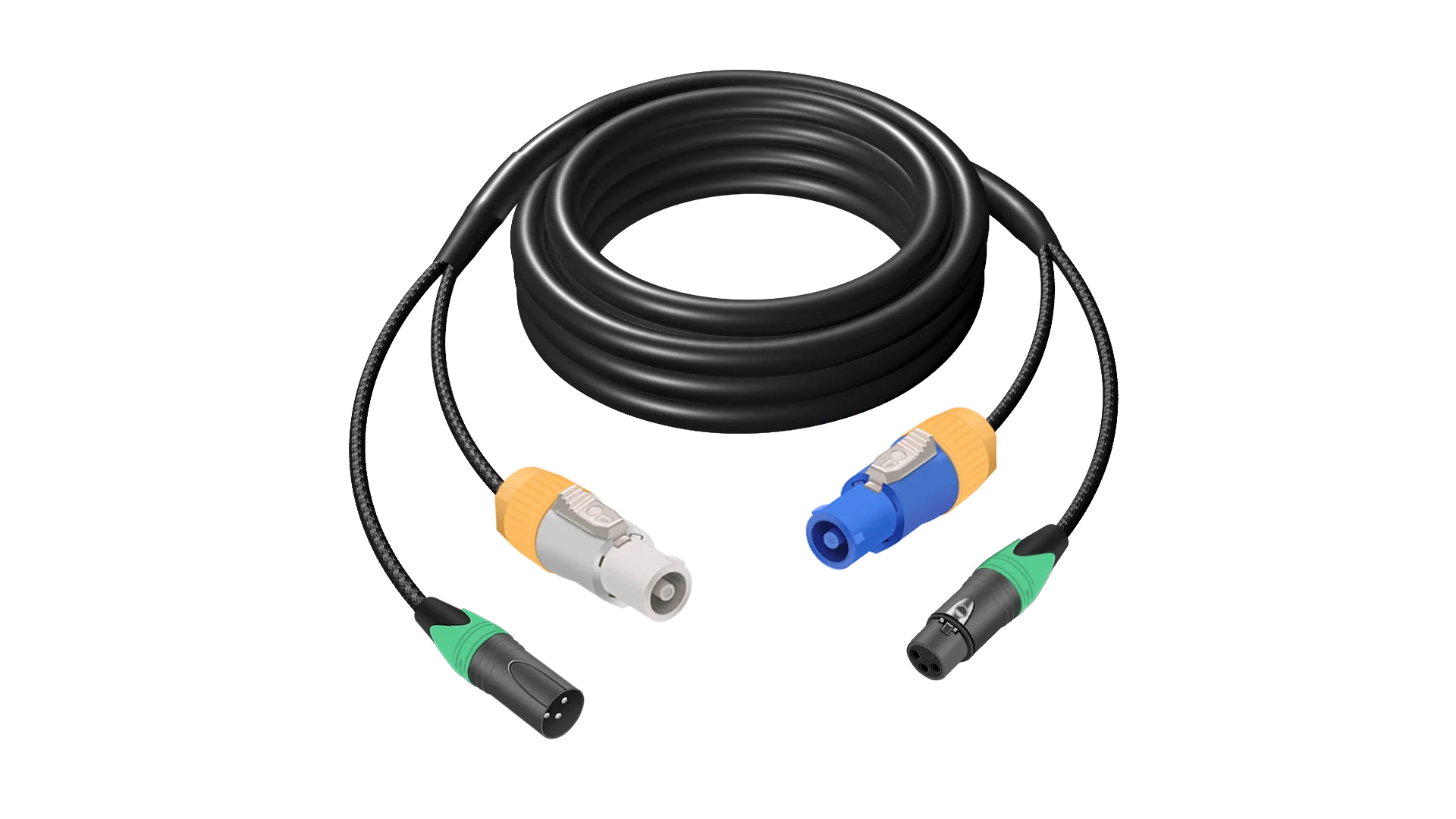 1 Stück Powercon DMX-Kombikabel, wasserdichtes 3-poliges PowerCon-Eingang zum Ausgang und XLR-Buchse auf Stecker, Audio-Kombinationskabel für Bühnenbeleuchtung – Detail 4