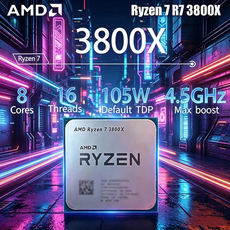 AMD Ryzen 7 3800X CPU  3.9GHz--4.5GHz 7NM L3=32M 100-000000025 105W 8-Core 16-Thread CPU Processor Socket AM4 Without Packag