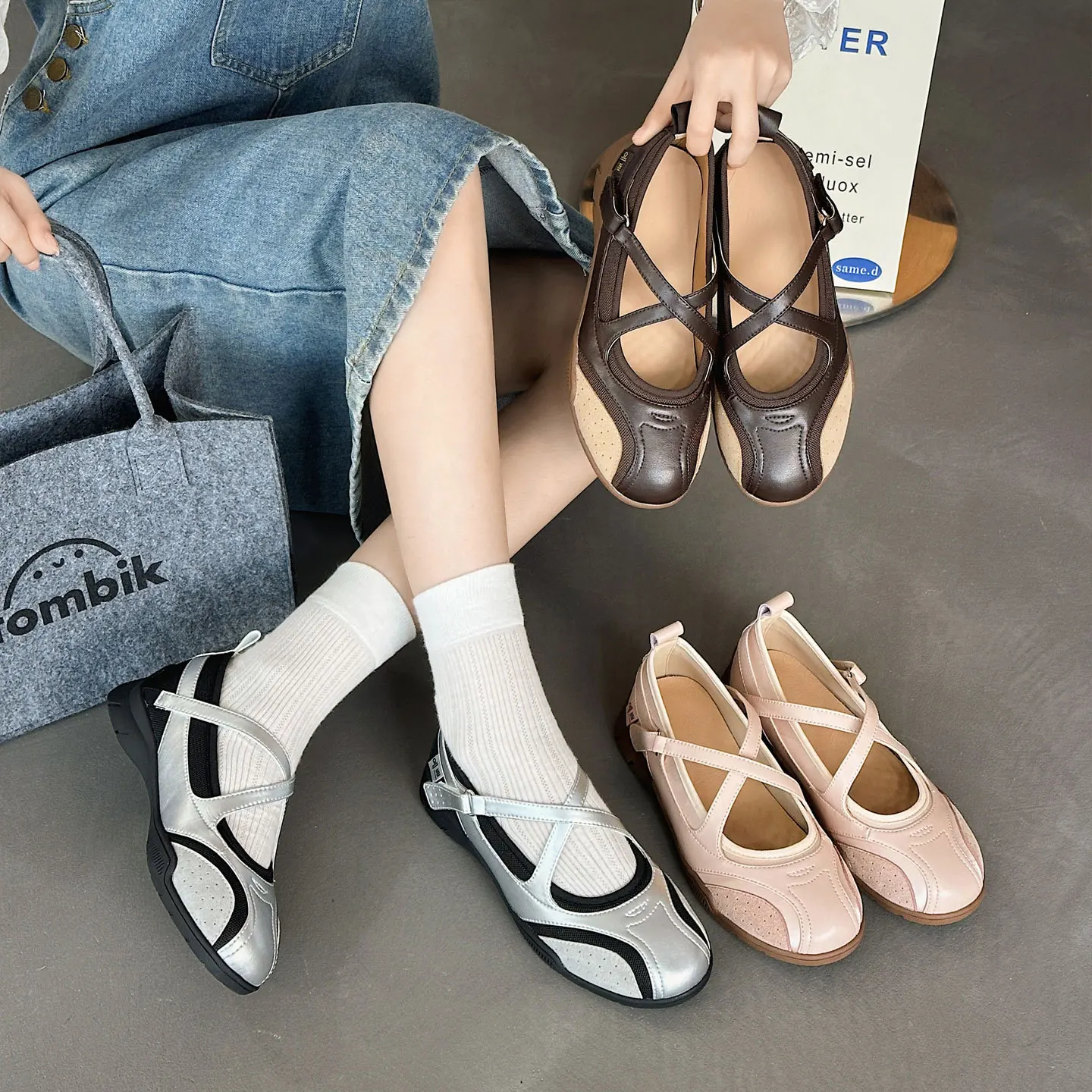 women's-ballet-mary-jane-shoes-cross-band-breathable-hollow-out-casual-deoxynucleotide-shoes-round-toe-flat-heel-rubber-sole
