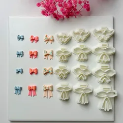1Pc Include 3Shapes Creative Bow Shape Multiple Types And Sizes Polymer Clay Cutting Molds For DIY Earrings Pendant Necklace