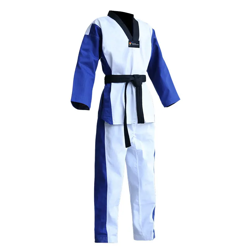 High Grade Black Red Blue Adult Kids Taekwondo TKD Uniform Training Karate Suits Embroidery Uniforms Poomsae Dobok WTF Approved