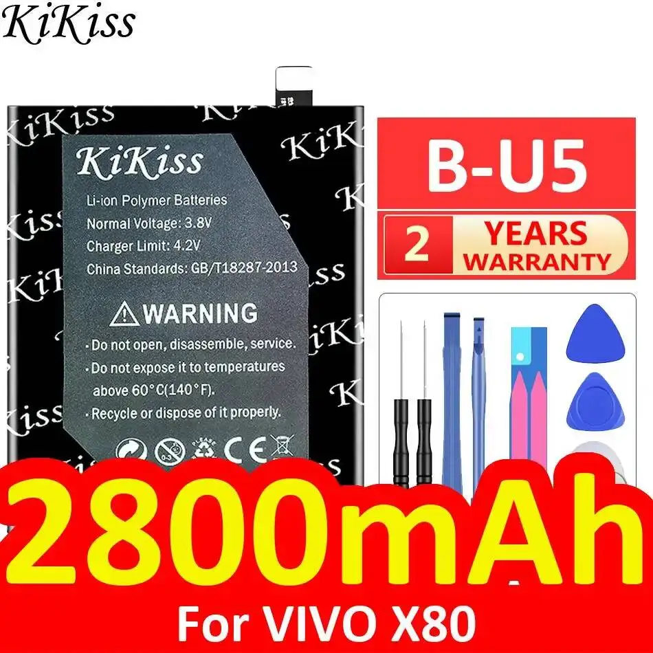 

For Vivo X80 2800Mah B-U5 Mobile Phone Battery Durable