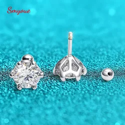 Smyoue 8mm D Color 2.0 Carat 100% Moissanite Stud Earrings for Women Screw Thread Ear Studs 925 Silver Jewelry Pass Diamond Test