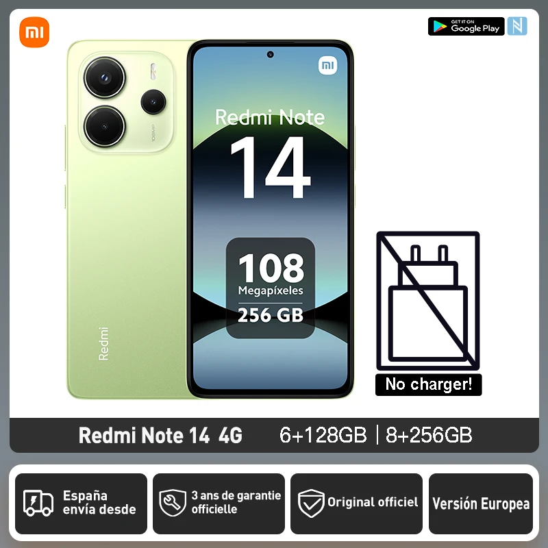 Xiaomi Redmi Note 14 4G NFC European Version 128GB/256GB MTK Helie G99-Ultra AMOLED Display 6.67