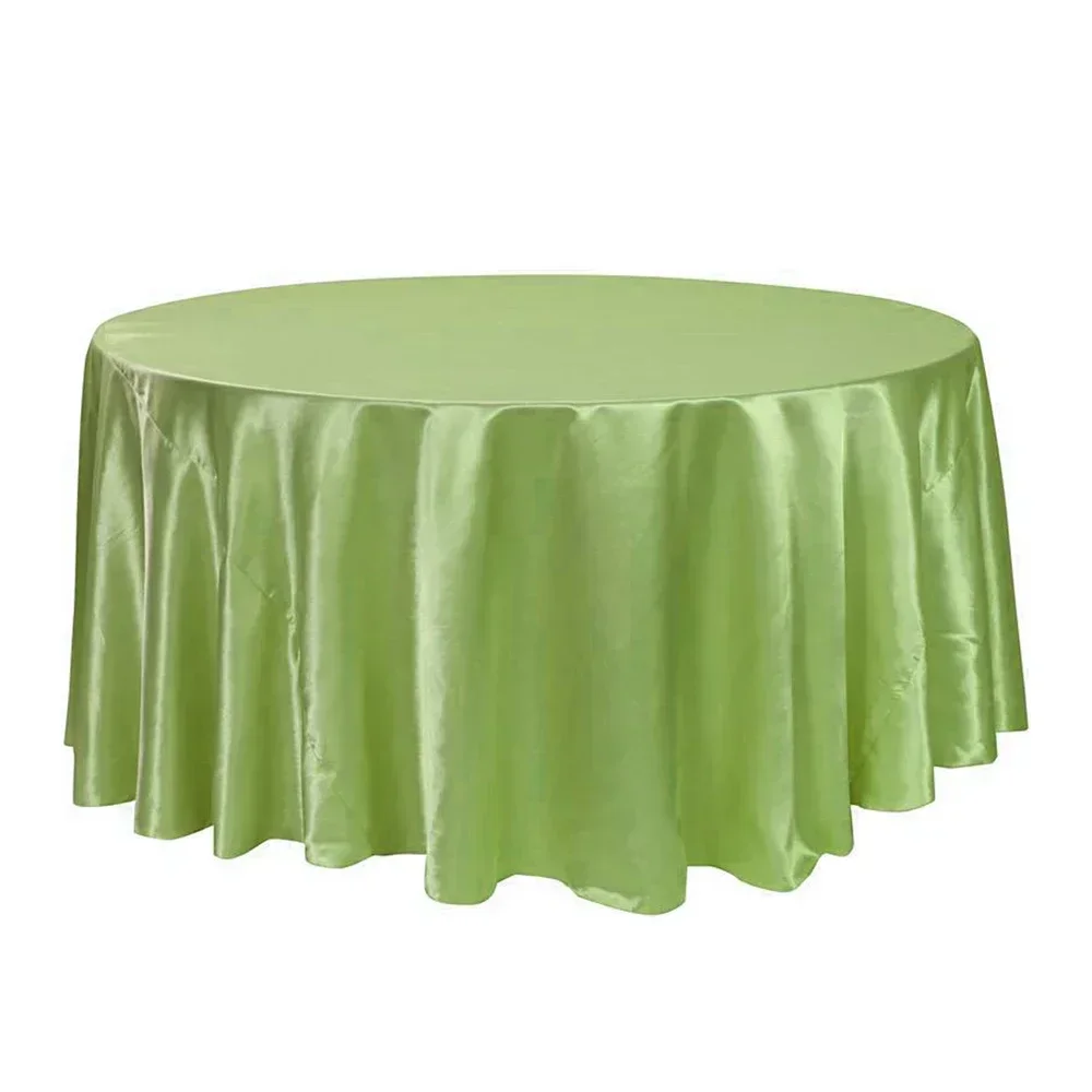 Multicolor Round Satin Tablecloth Wedding Party Resistant Wrinkle Free Soft Table Cloth Home Banquet Restaurant Table Decor